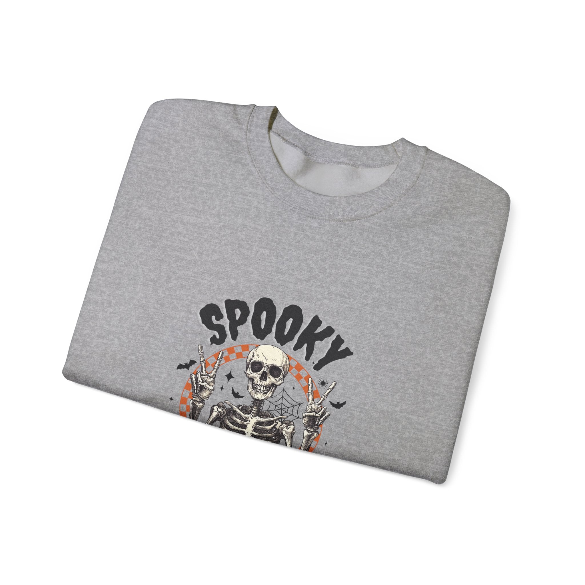 Spooky Season Crewneck Sweatshirt — Skeleton Halloween Pullover