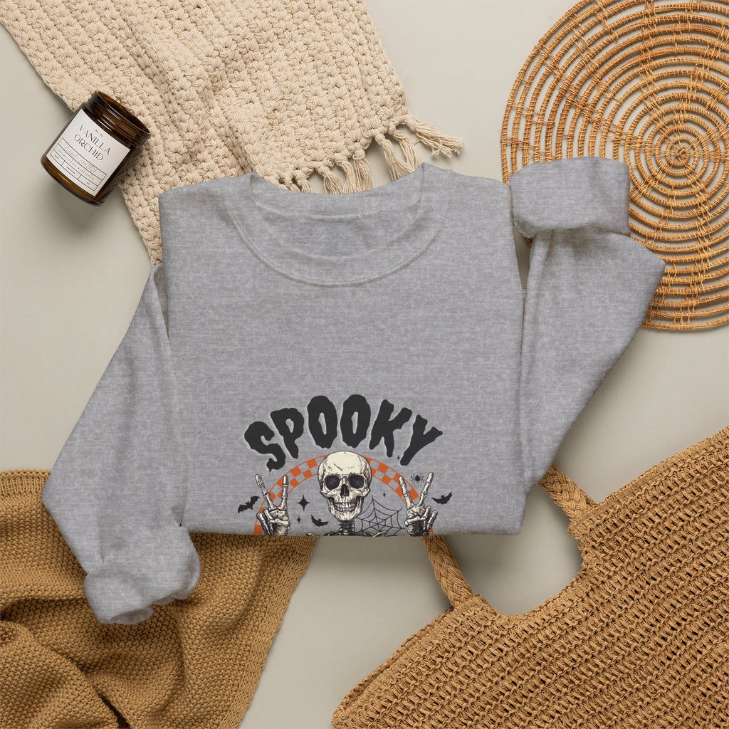 Spooky Season Crewneck Sweatshirt — Skeleton Halloween Pullover
