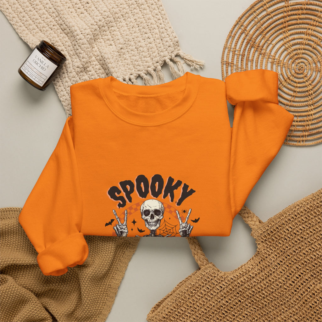 Spooky Season Crewneck Sweatshirt — Skeleton Halloween Pullover