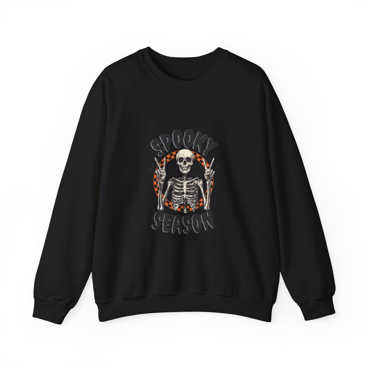 Spooky Season Crewneck Sweatshirt — Skeleton Halloween Pullover