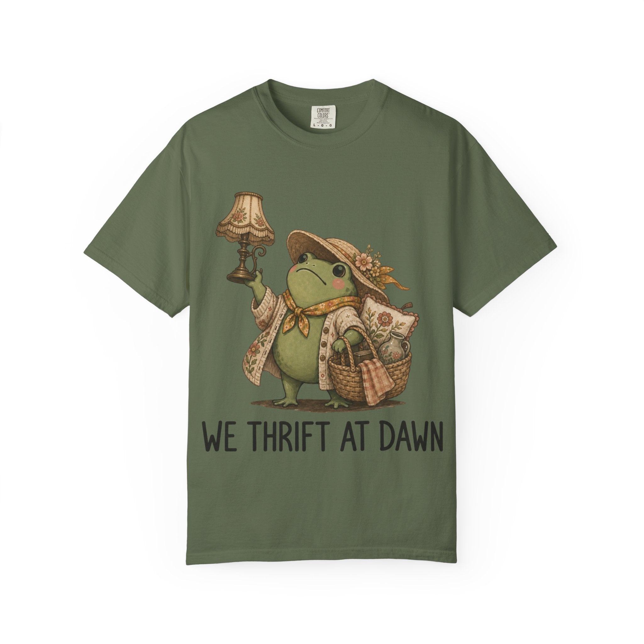Thrifting Frog T‑Shirt — “We Thrift at Dawn” Vintage Cottagecore Tee