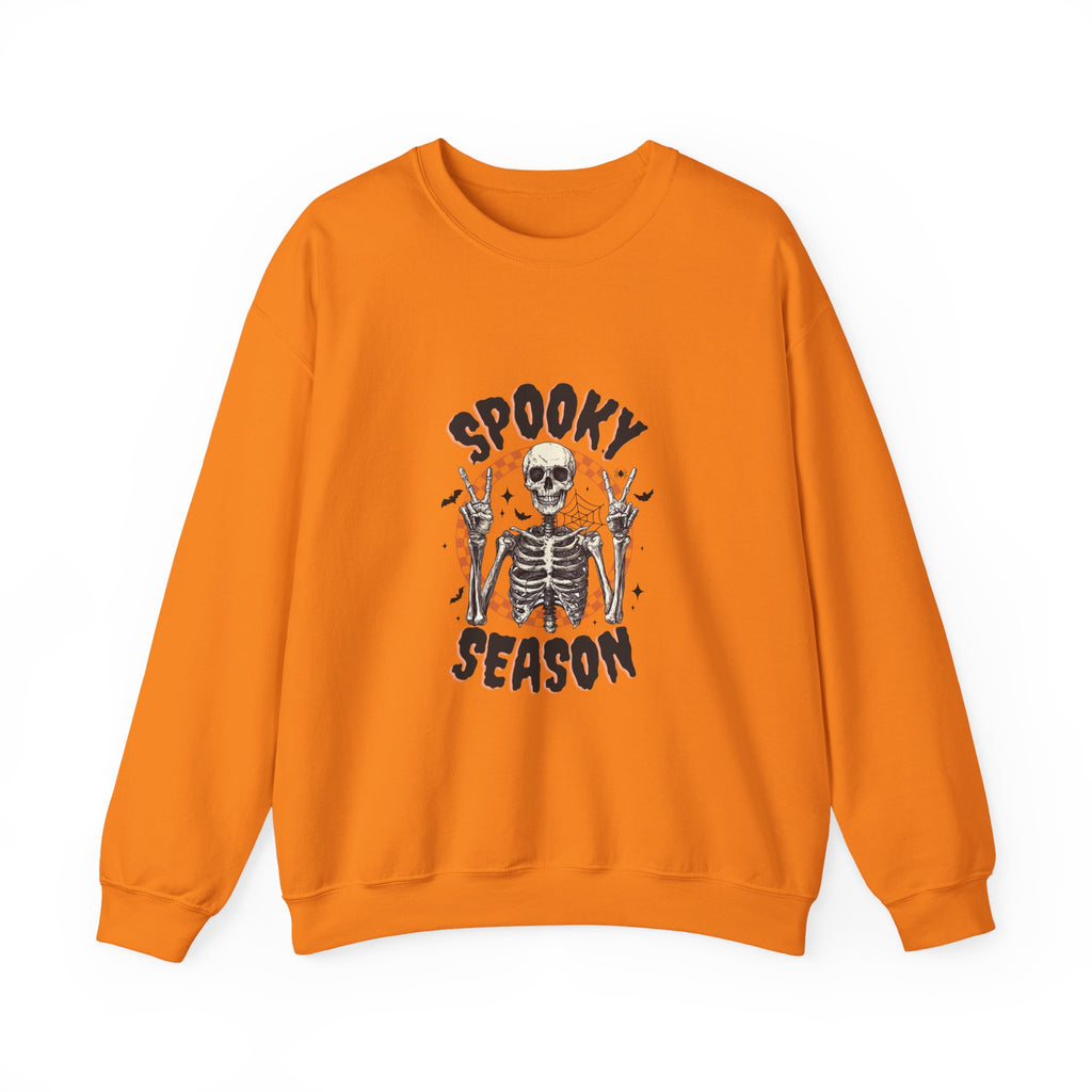Spooky Season Crewneck Sweatshirt — Skeleton Halloween Pullover