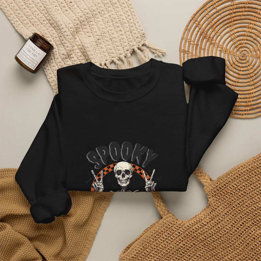 Spooky Season Crewneck Sweatshirt — Skeleton Halloween Pullover