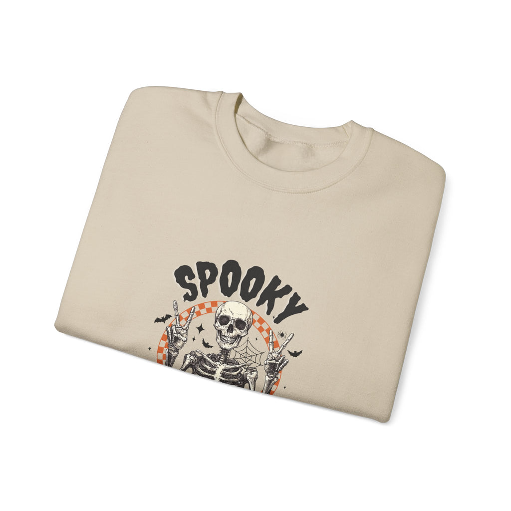 Spooky Season Crewneck Sweatshirt — Skeleton Halloween Pullover