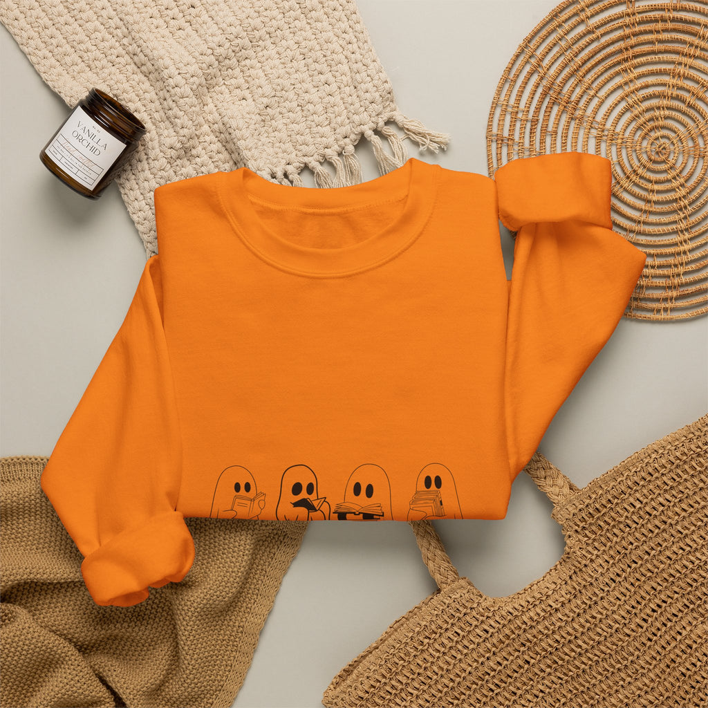 Booookworm Sweatshirt — Cute Ghosts Reading Crewneck for Book Lovers