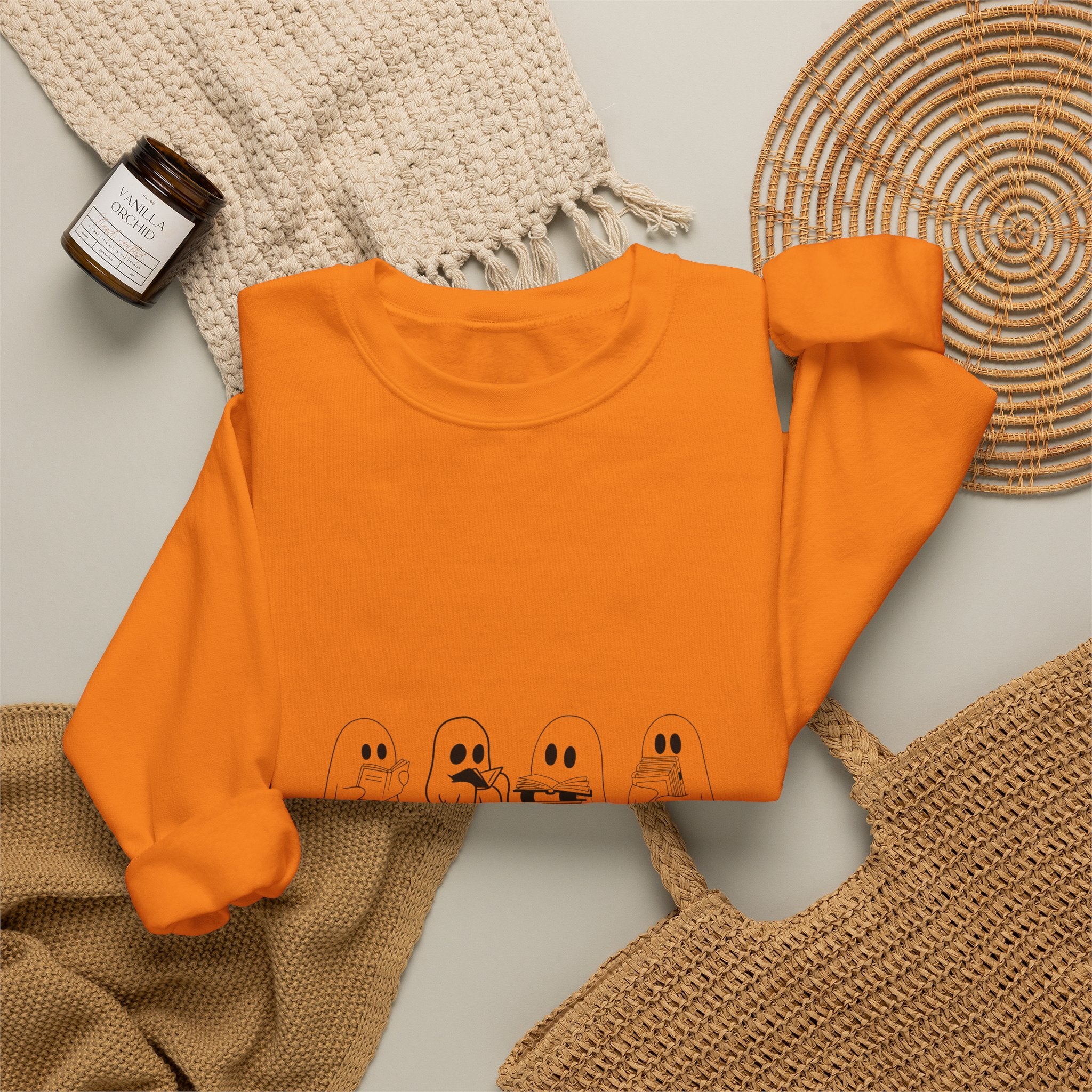 Booookworm Sweatshirt — Cute Ghosts Reading Crewneck for Book Lovers