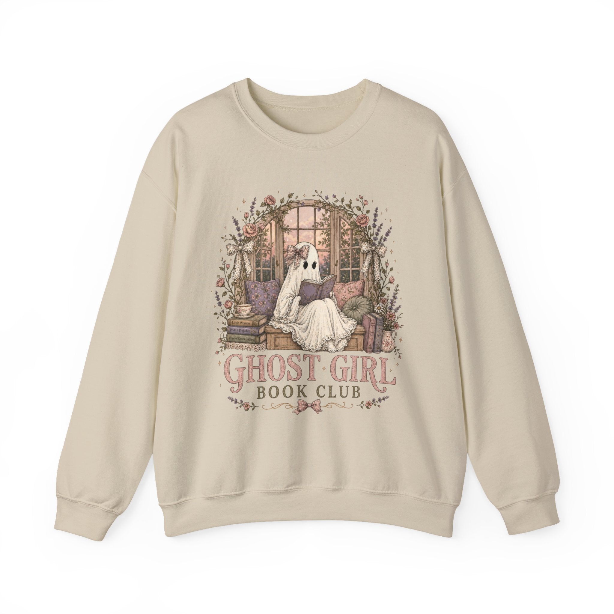 Sweatshirt — "Ghost Girl Book Club" Cozy Literary Halloween Crewneck