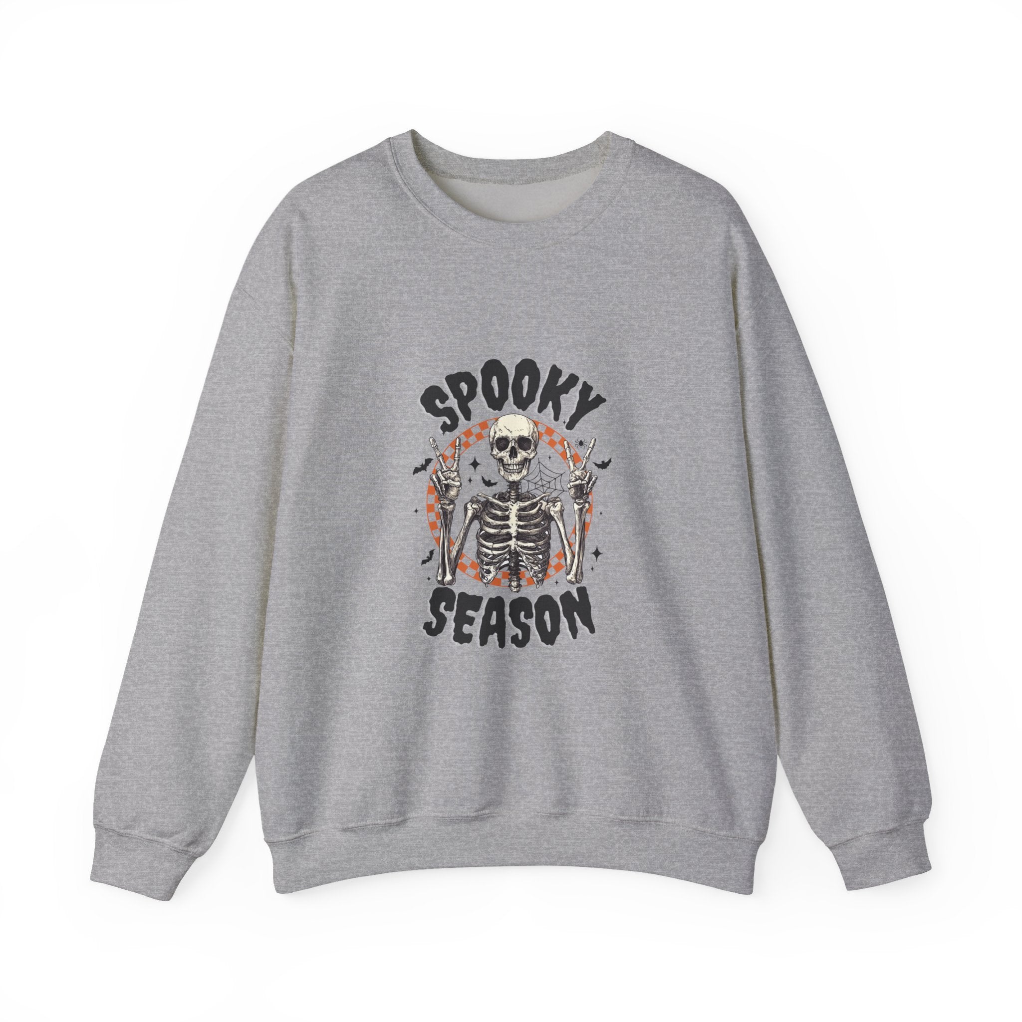 Spooky Season Crewneck Sweatshirt — Skeleton Halloween Pullover
