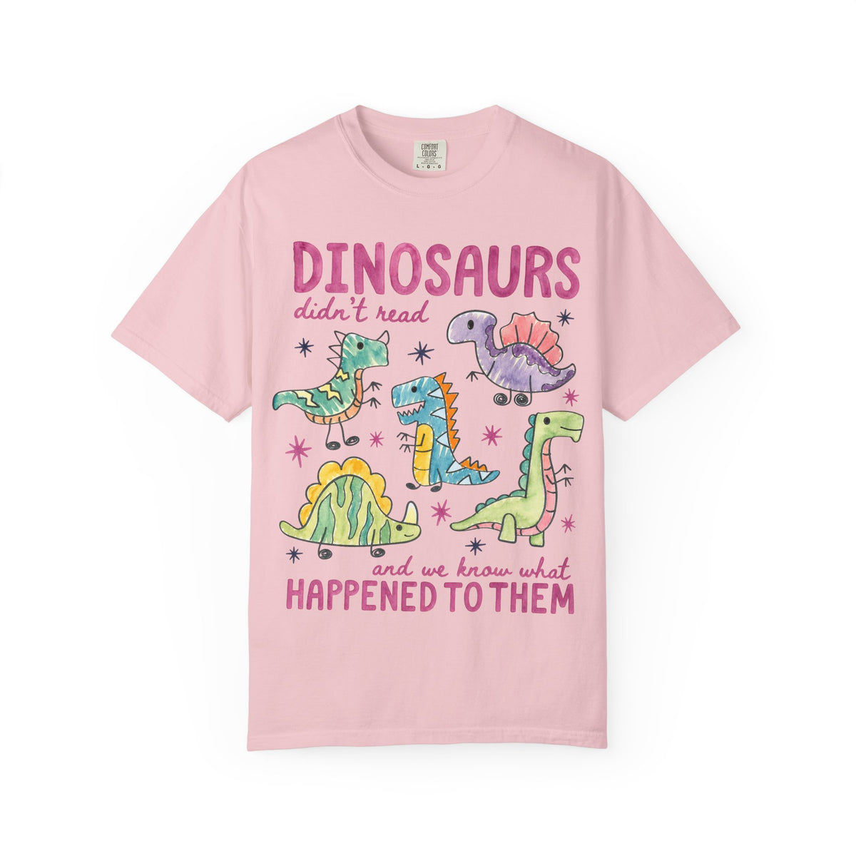 Dinosaurs Didn’t Read T-Shirt — Cute Kids’ Paleontology Graphic Tee