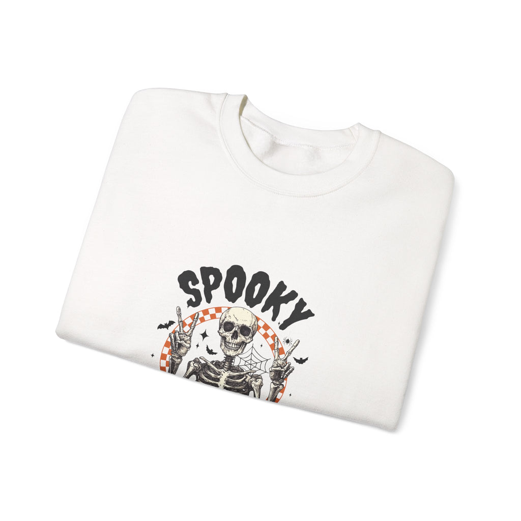 Spooky Season Crewneck Sweatshirt — Skeleton Halloween Pullover
