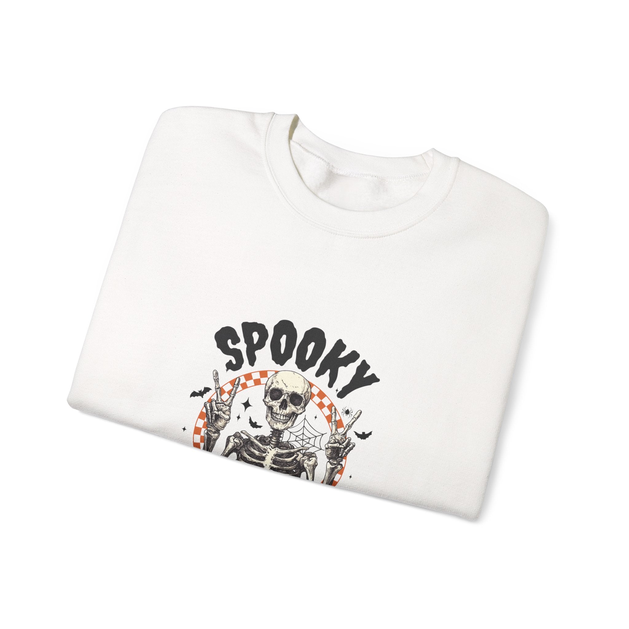 Spooky Season Crewneck Sweatshirt — Skeleton Halloween Pullover
