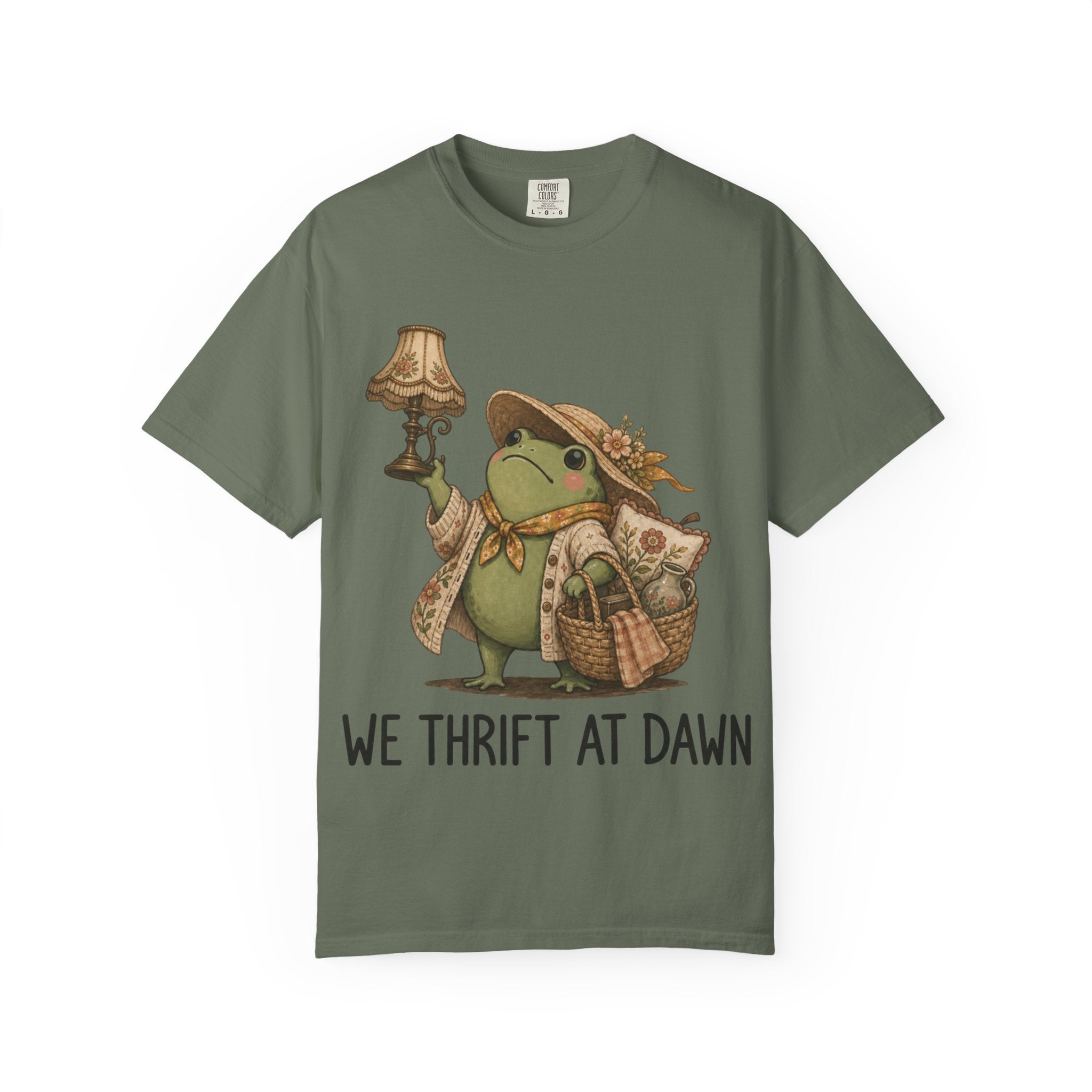 Thrifting Frog T‑Shirt — “We Thrift at Dawn” Vintage Cottagecore Tee
