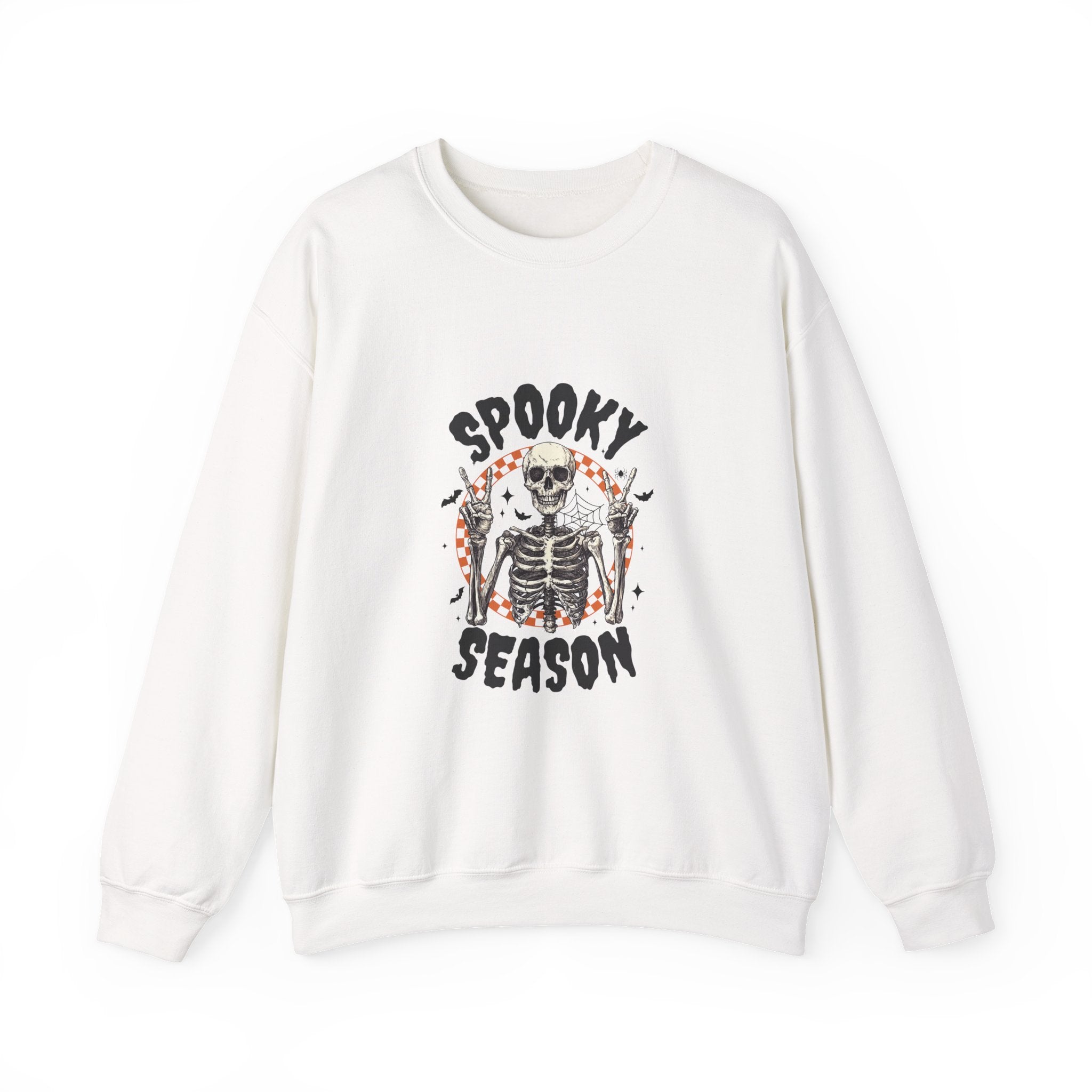 Spooky Season Crewneck Sweatshirt — Skeleton Halloween Pullover