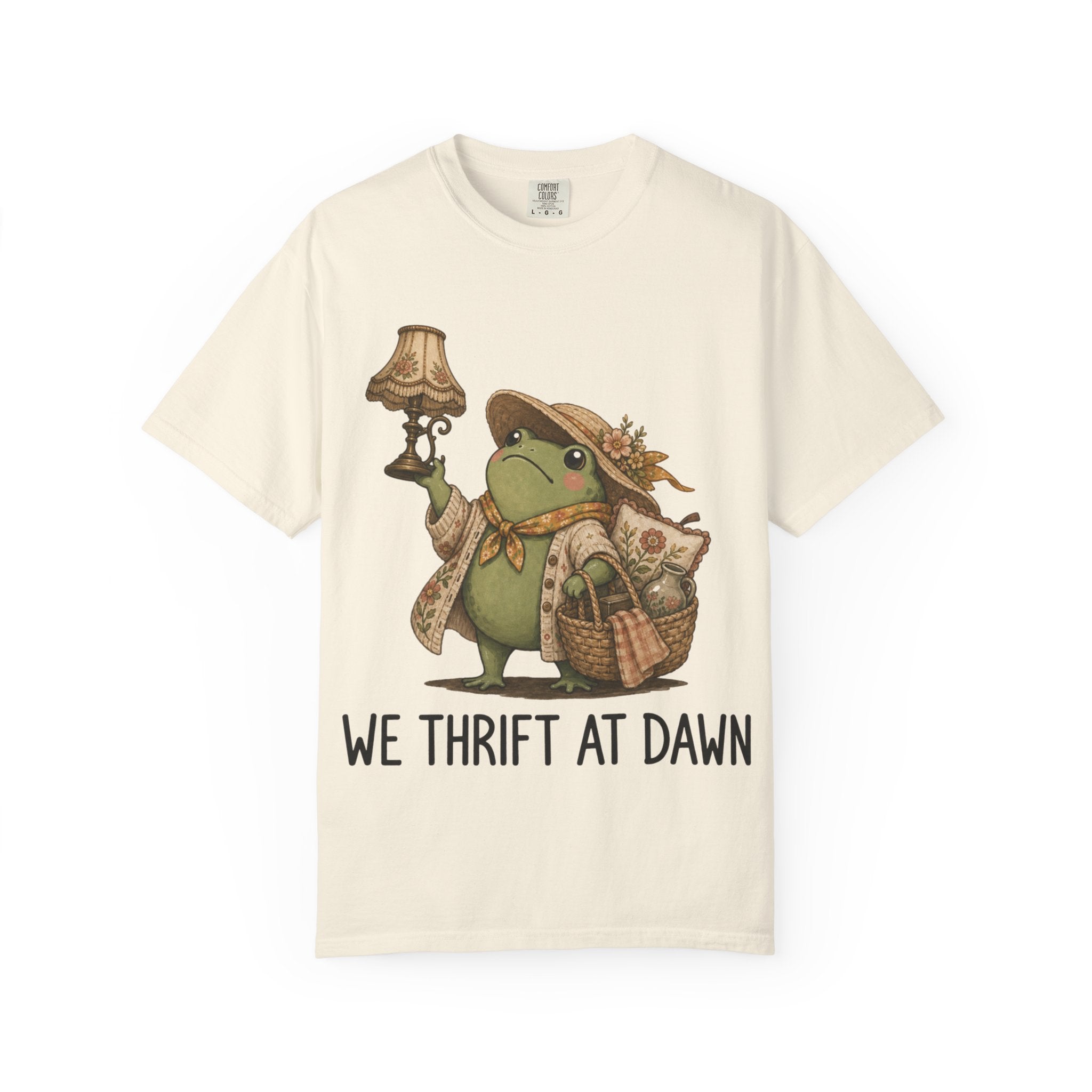 Thrifting Frog T‑Shirt — “We Thrift at Dawn” Vintage Cottagecore Tee