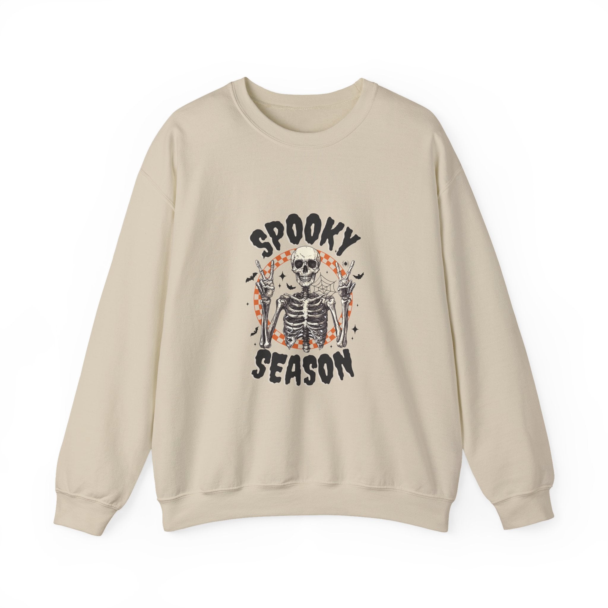 Spooky Season Crewneck Sweatshirt — Skeleton Halloween Pullover